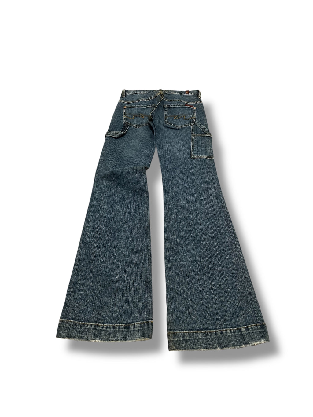 Low rise wide leg cargo jean pants