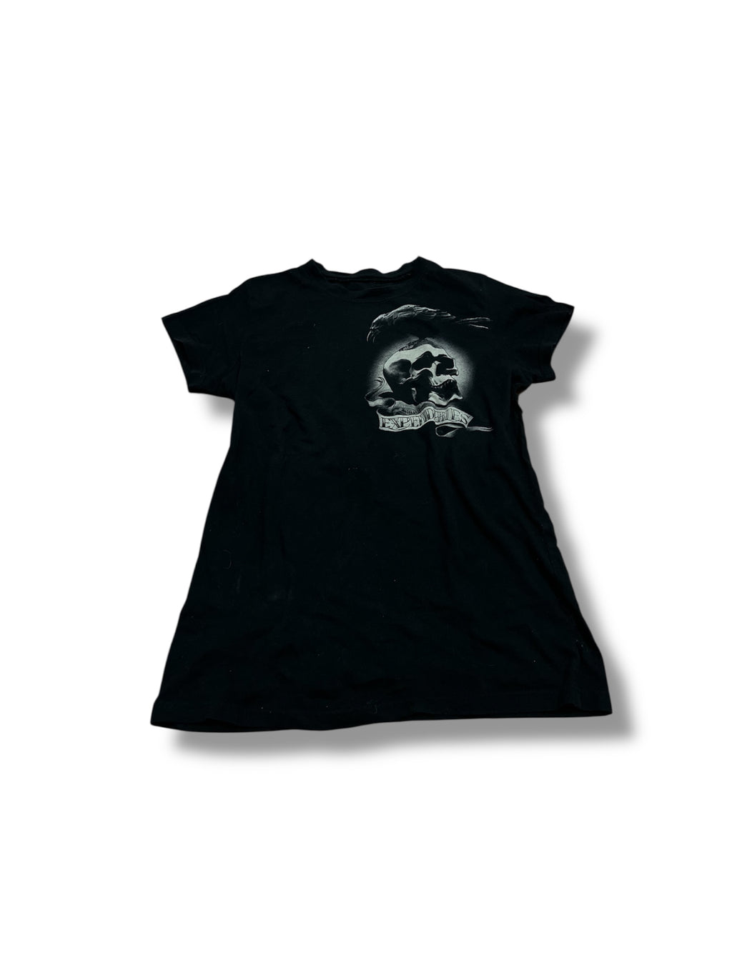 Black skull medium baby tee