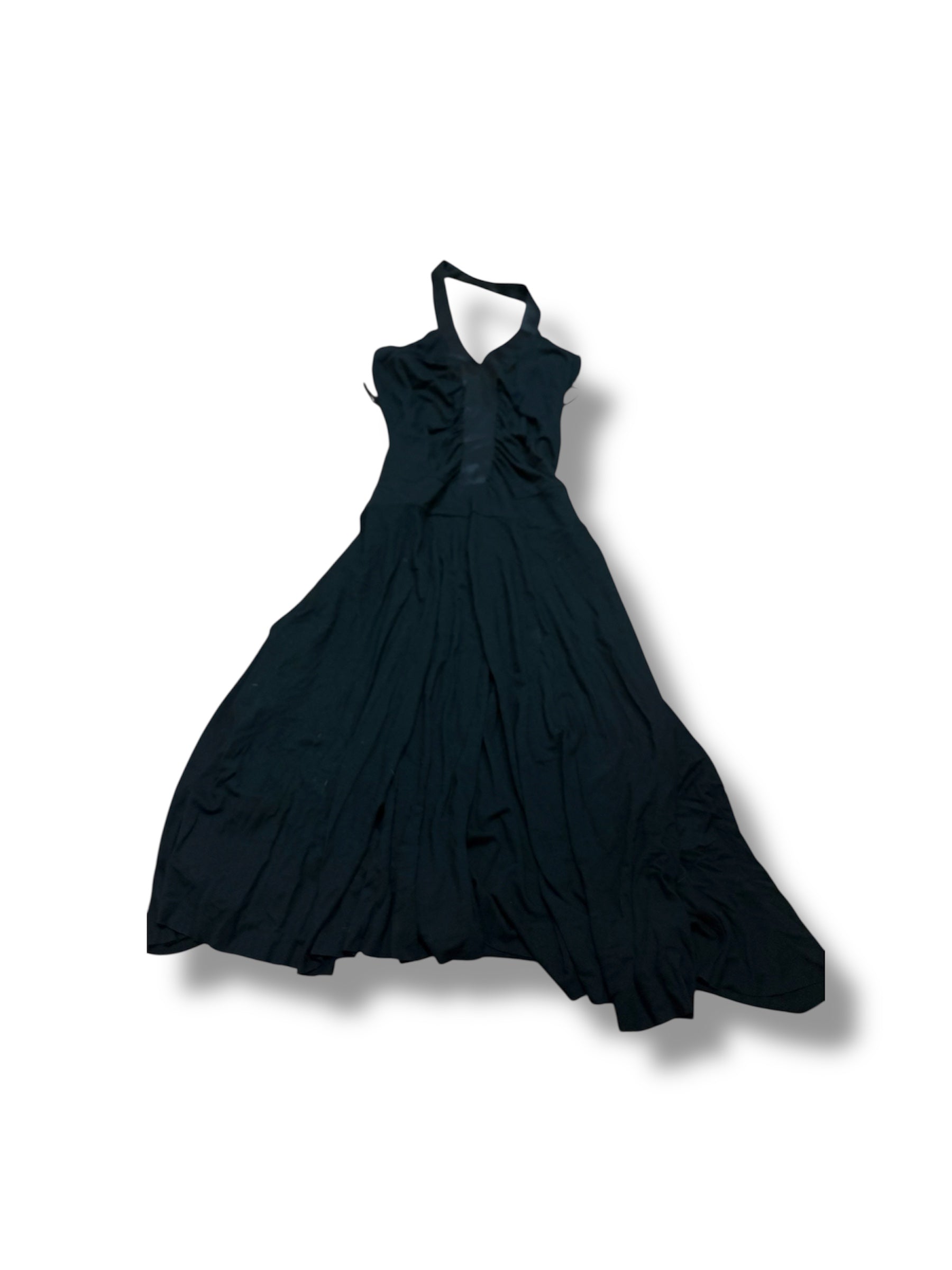 Black runched maxi whimsy dress size small