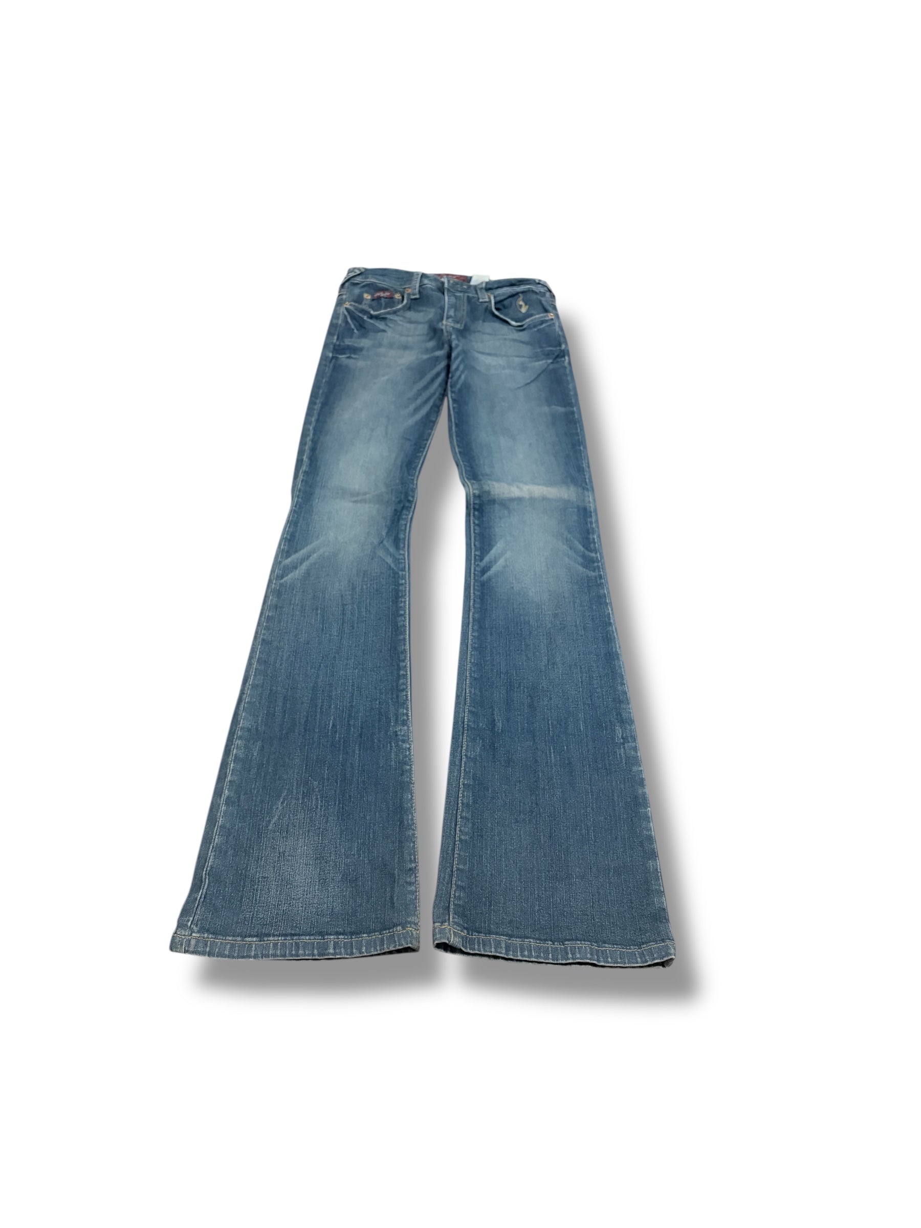 Baby phat low rise denim jeans with acid wash size 4