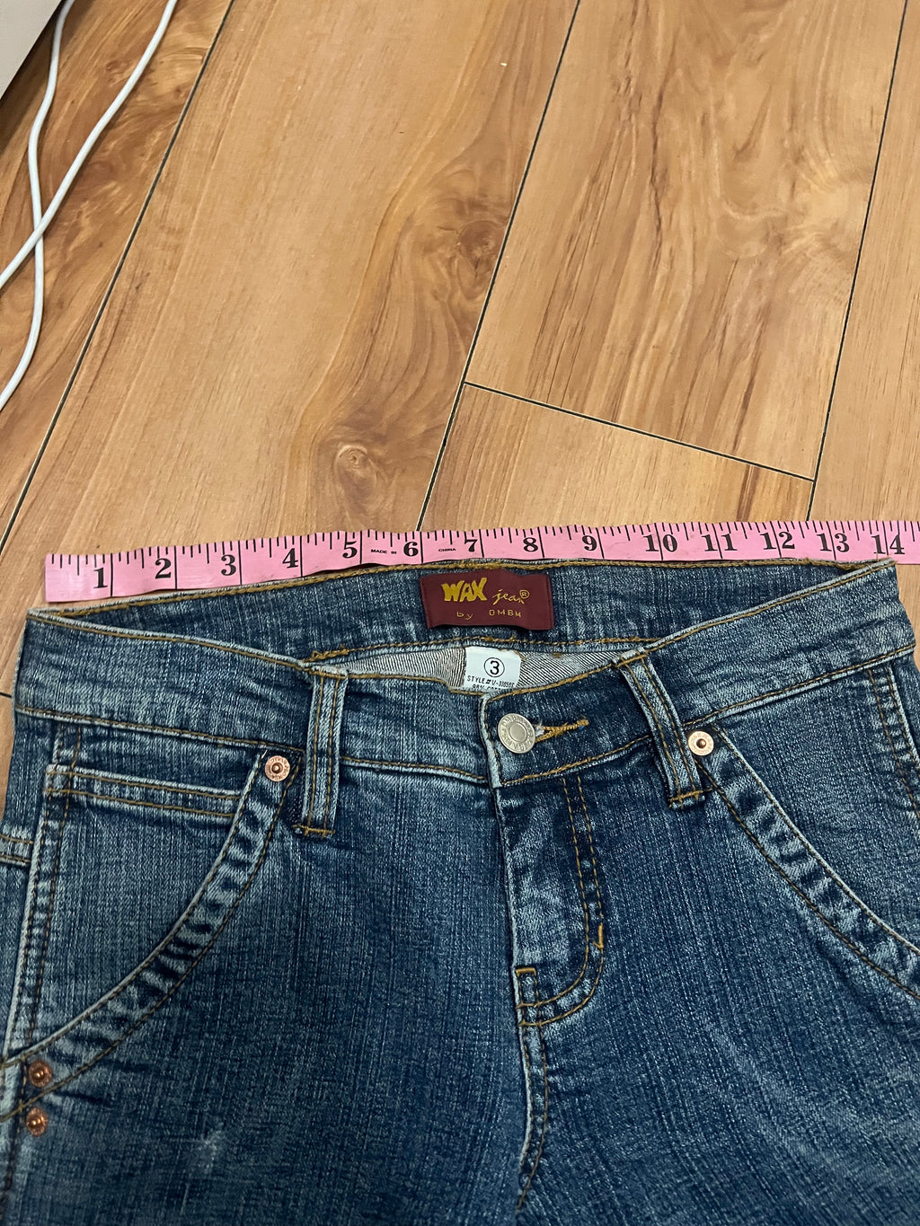 Low rise wide leg cargo jean pants