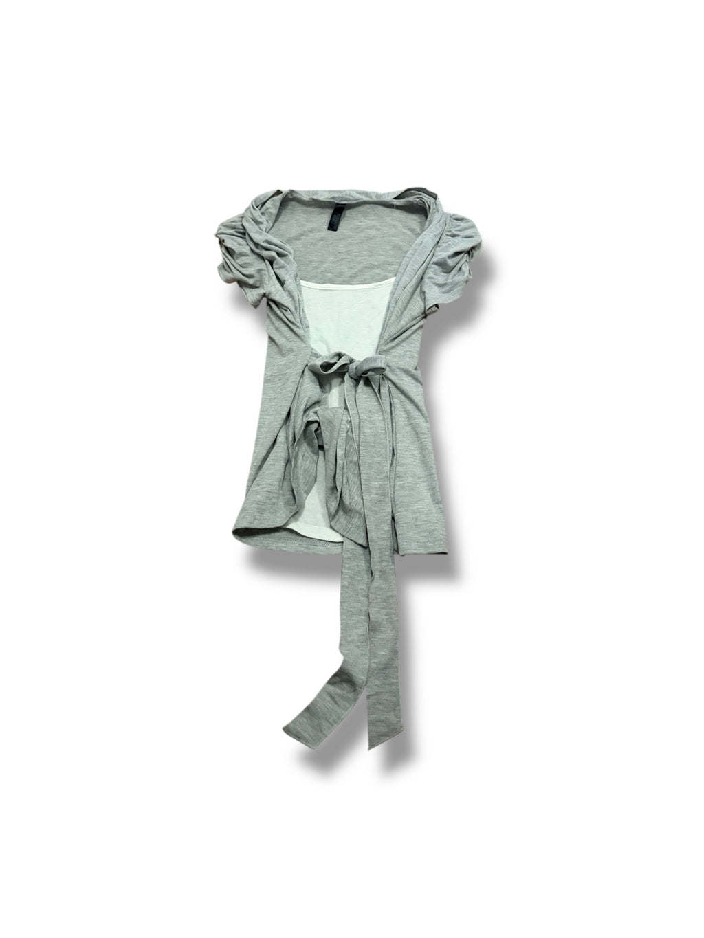 Grey Bella swan babydoll tie top size small