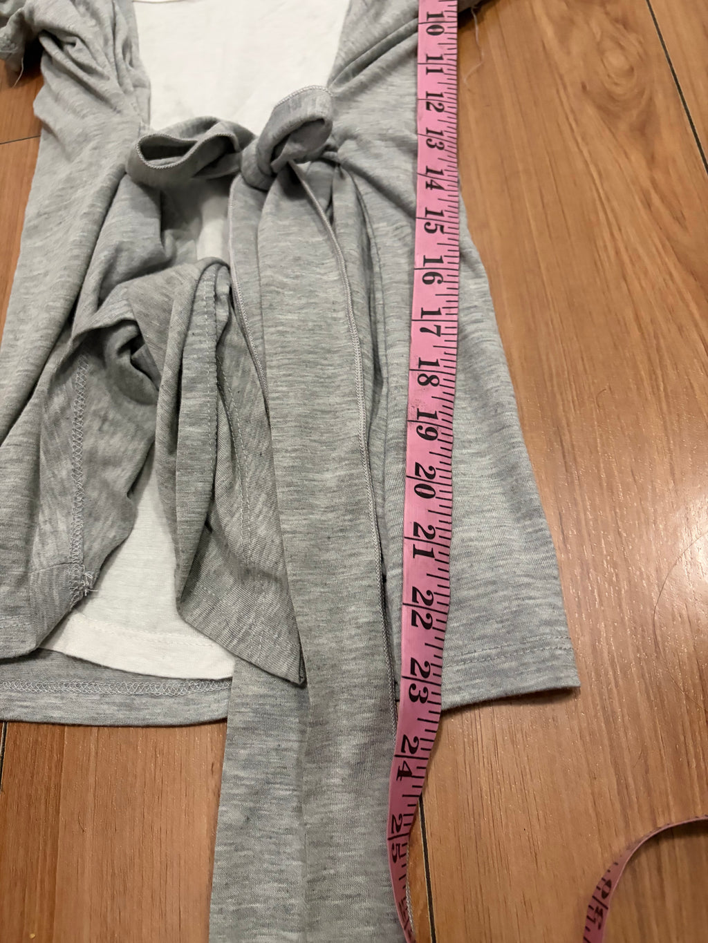 Grey Bella swan babydoll tie top size small