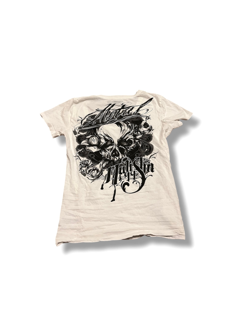 White metal mulisha tee skull size medium