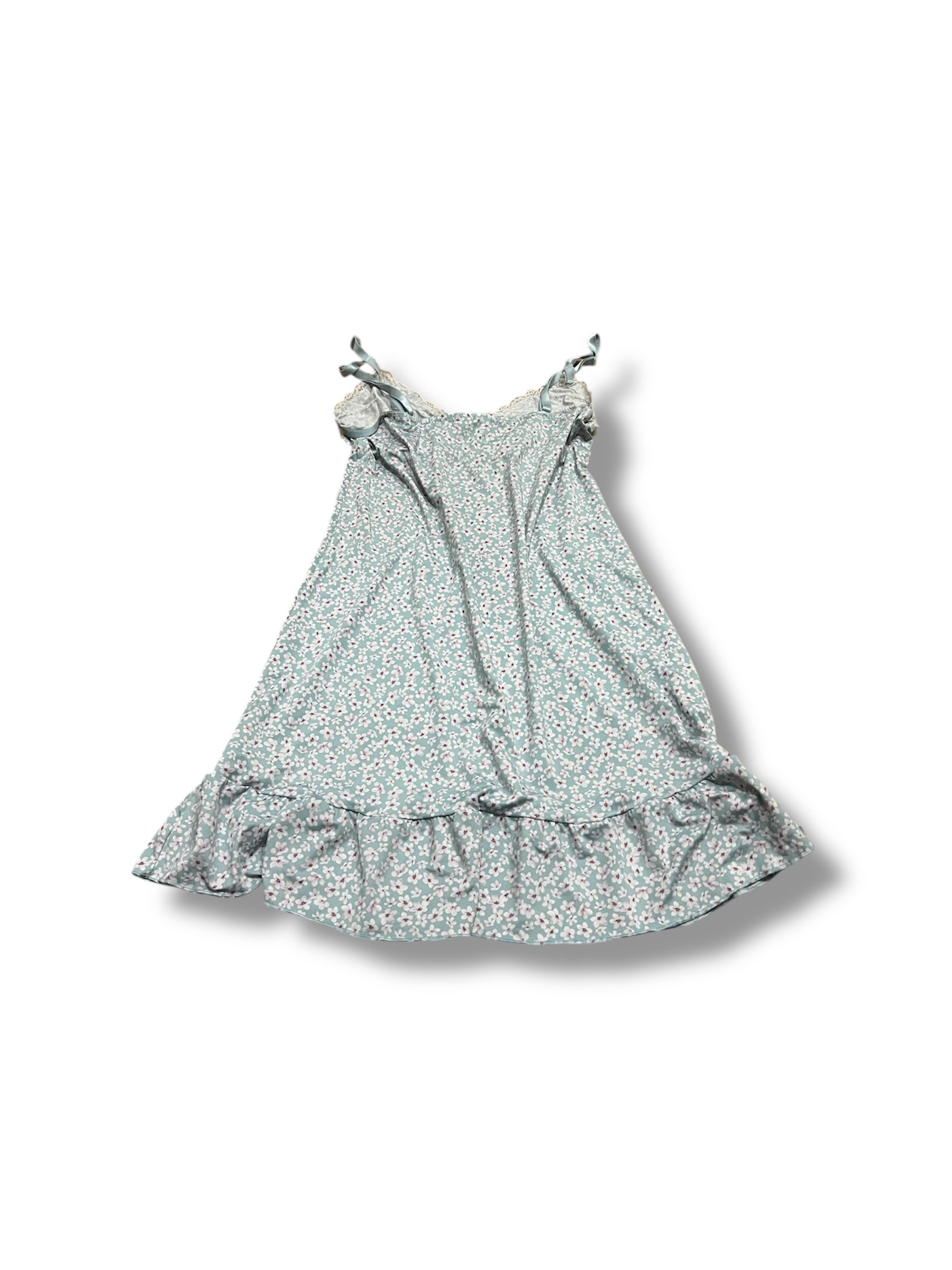 Baby blue white mini slip dress