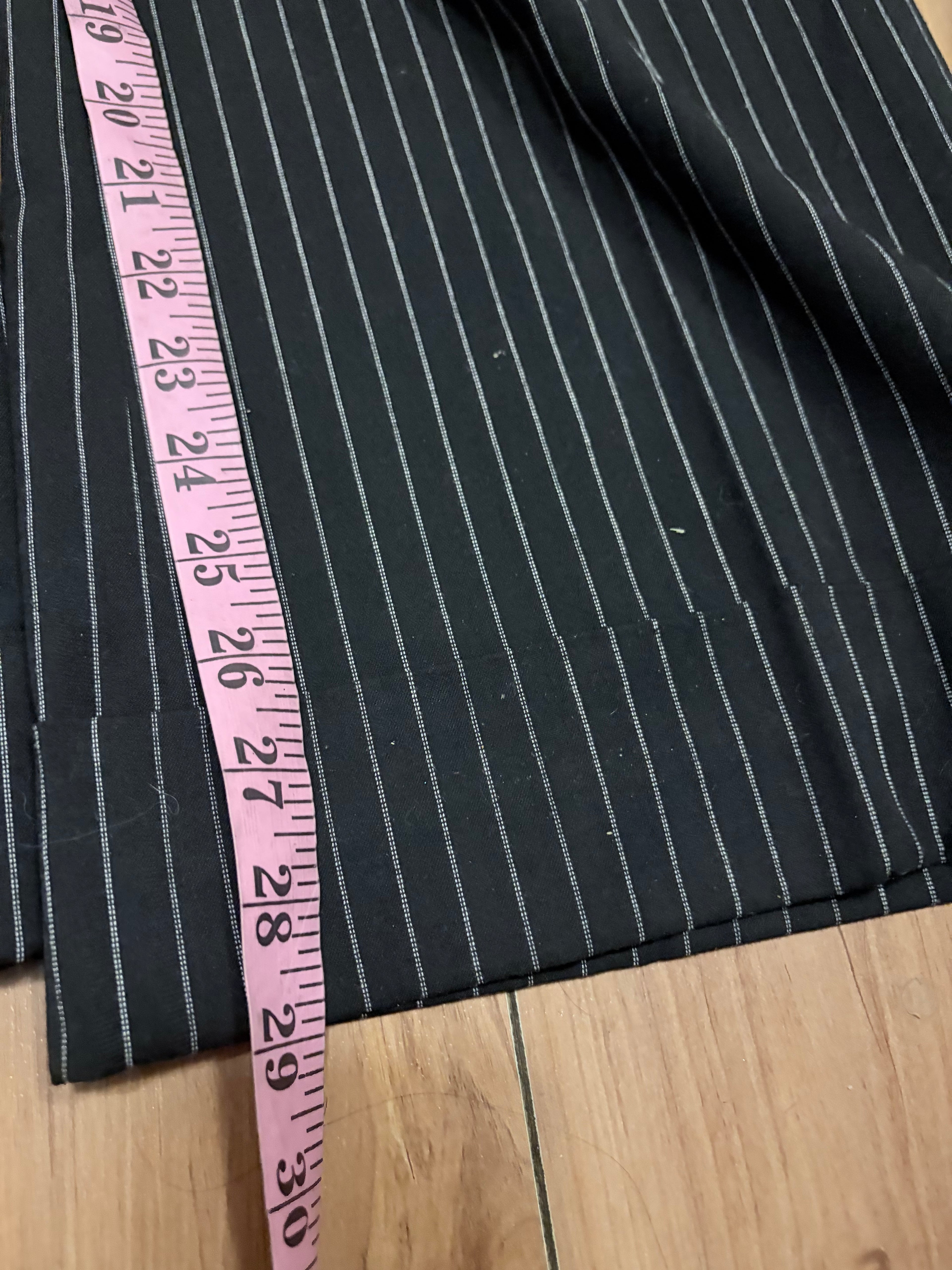 Black pinstripe low rise wide leg pants size 10