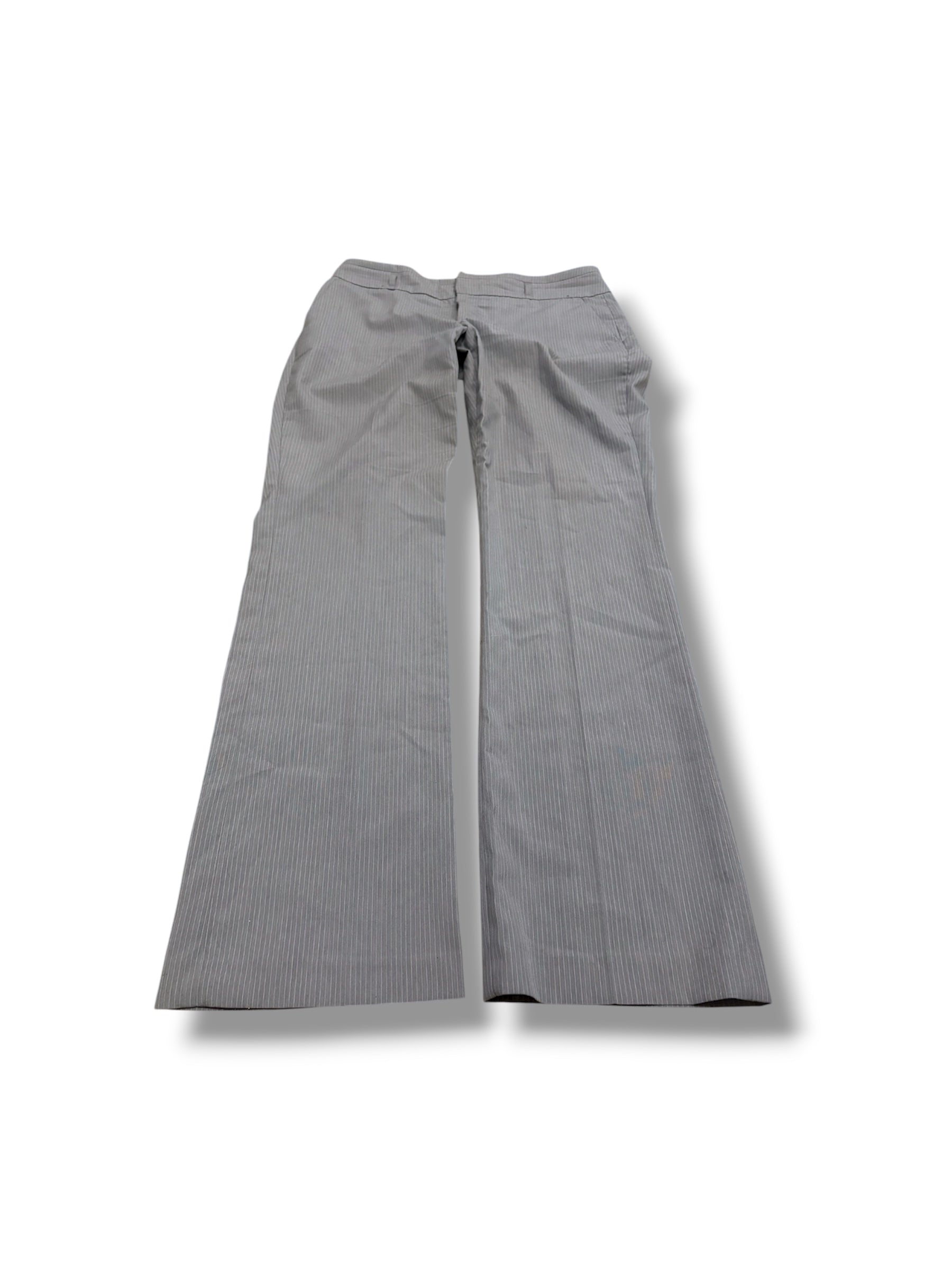 Grey pinstripe low rise flare boot cut pants size 9