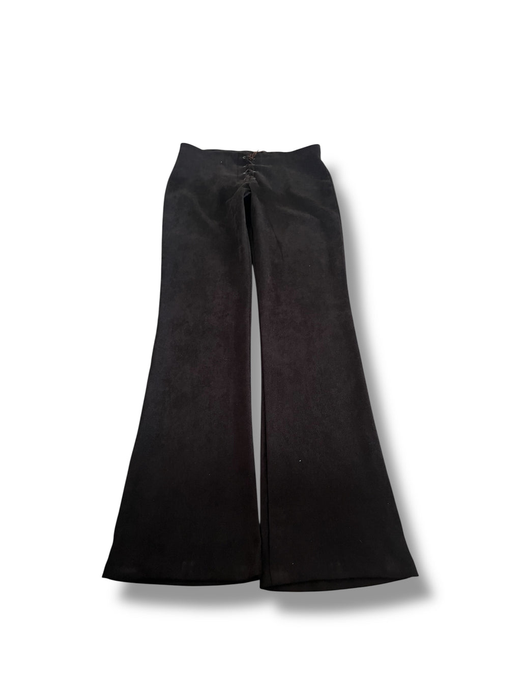Lace up brown corduroy flare jeans