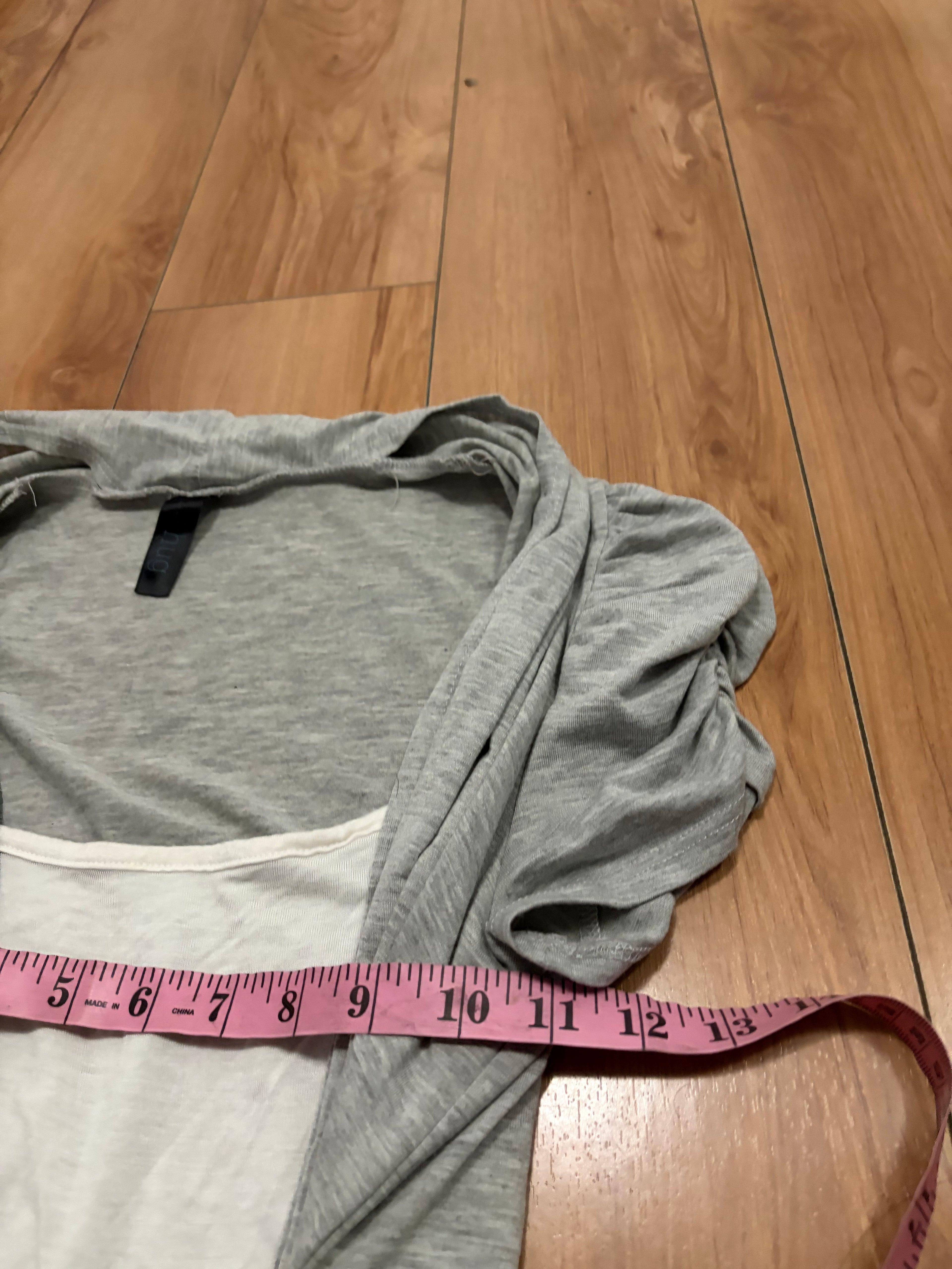 Grey Bella swan babydoll tie top size small