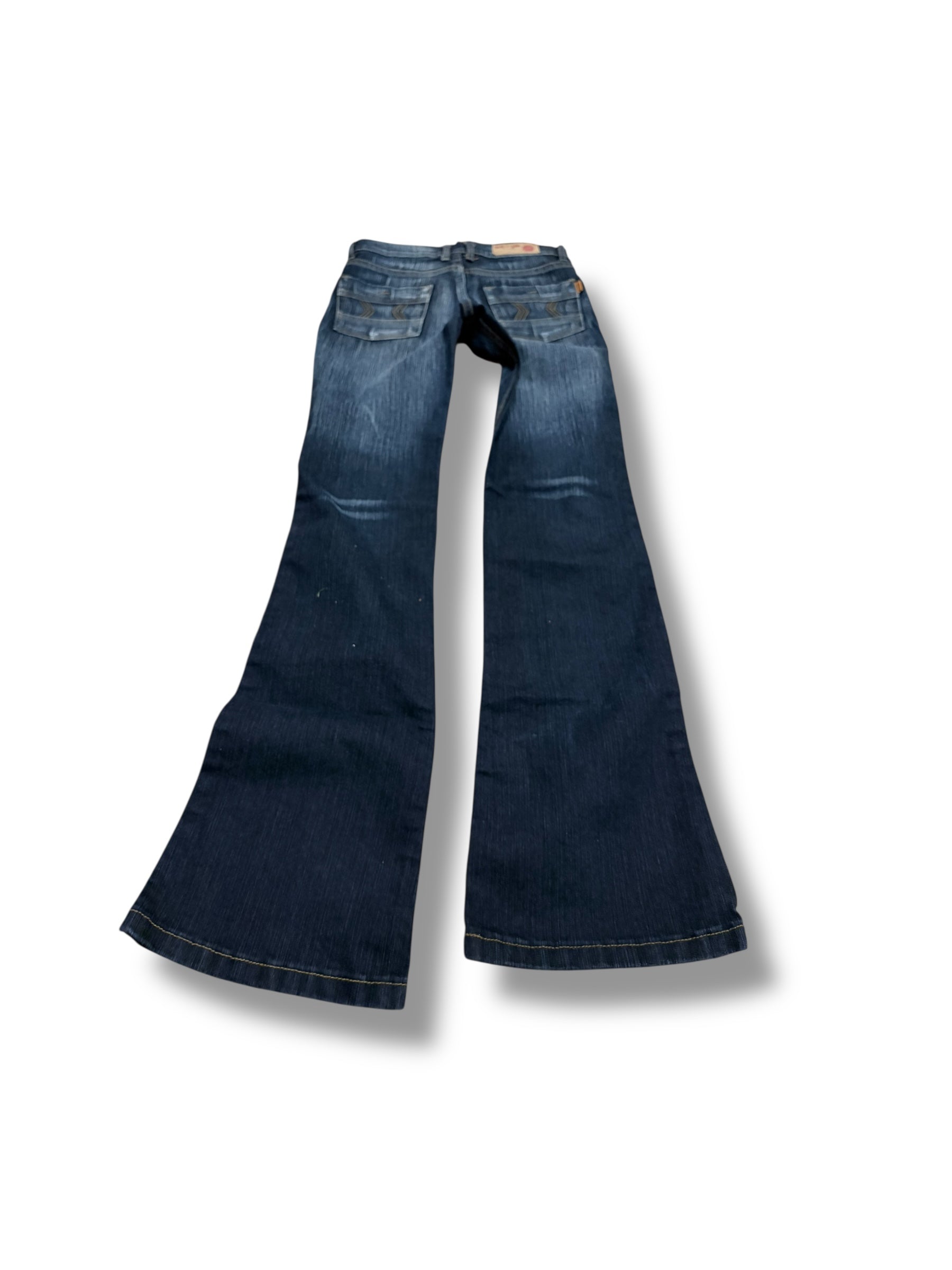 Dark blue floral low rise flare boot jeans size 0 xs grunge