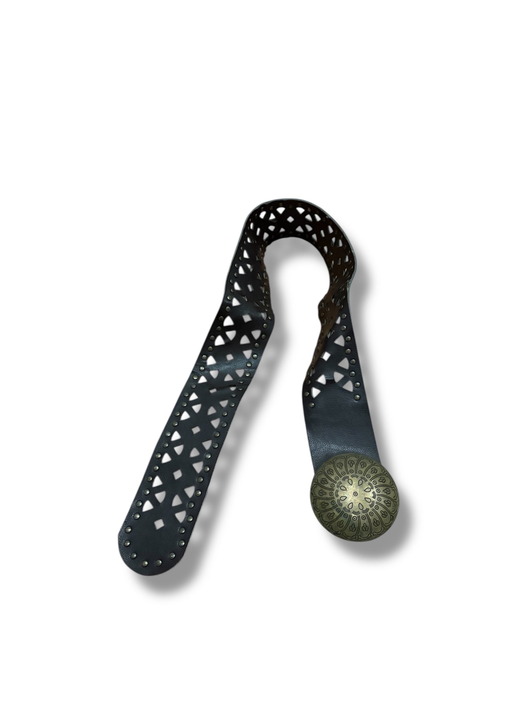 Black gold buckle chunky y2k belt