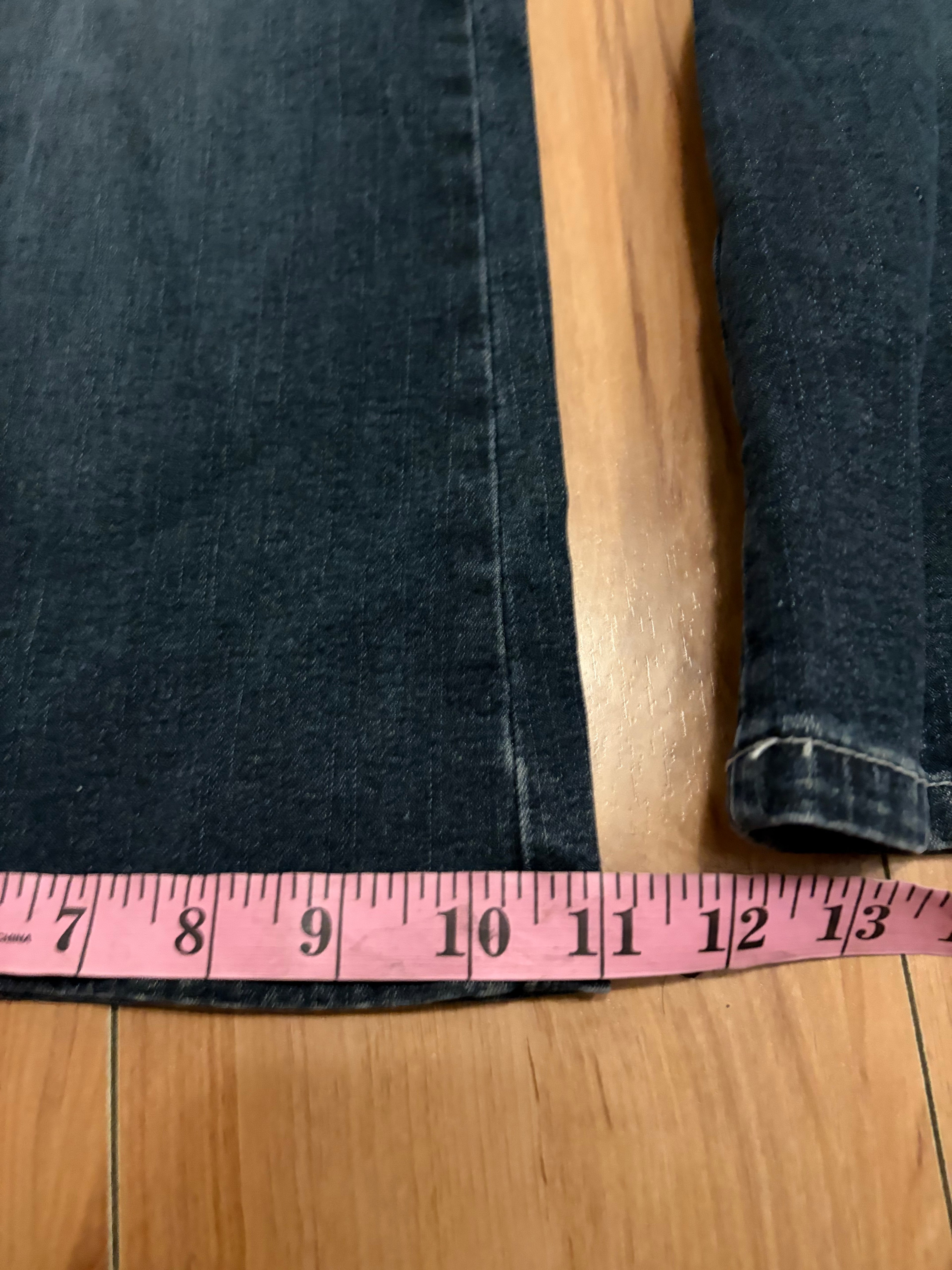 Black navy acid wash low rise angels wide leg jeans size 8