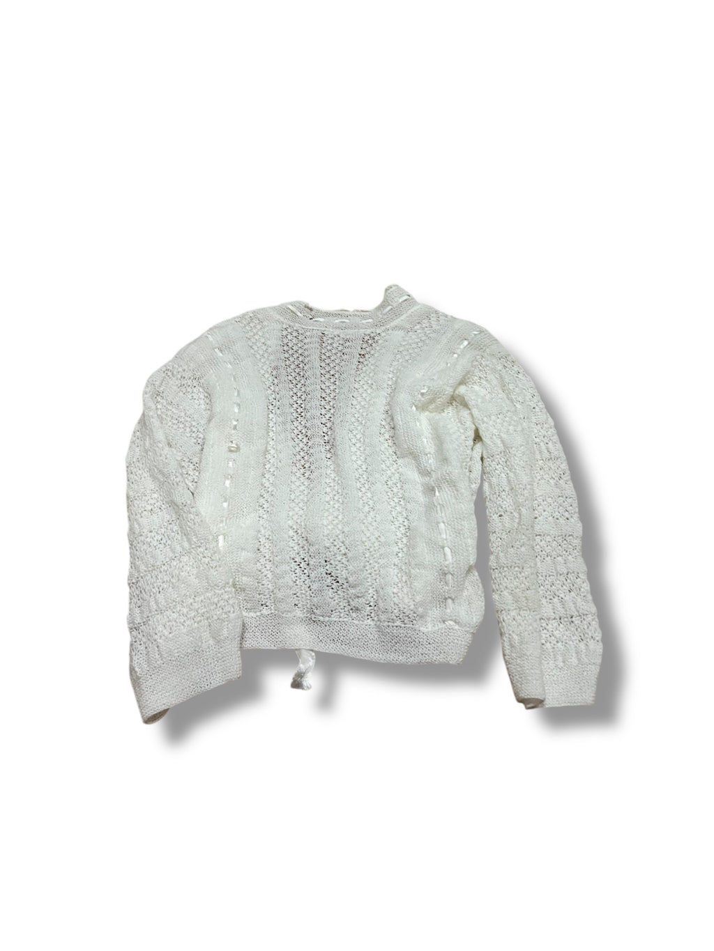White ribbon light crotchet jacket size medium