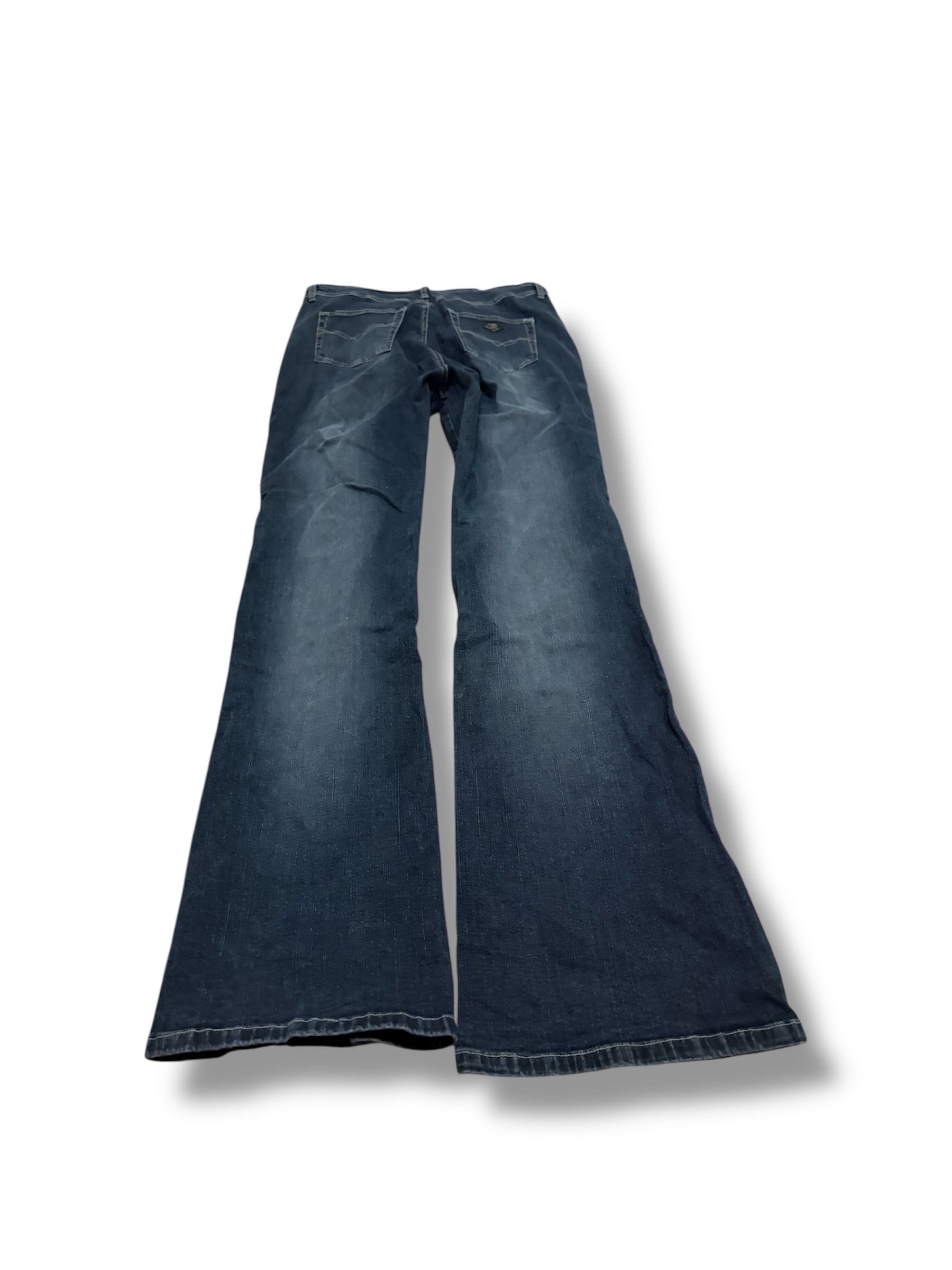 Black navy acid wash low rise angels wide leg jeans size 8