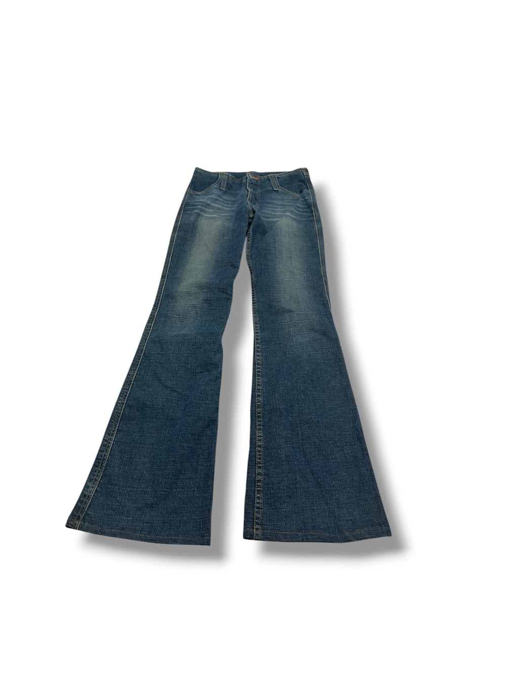 Low rise acid wash blue 90’s low rise flare jeans size 0