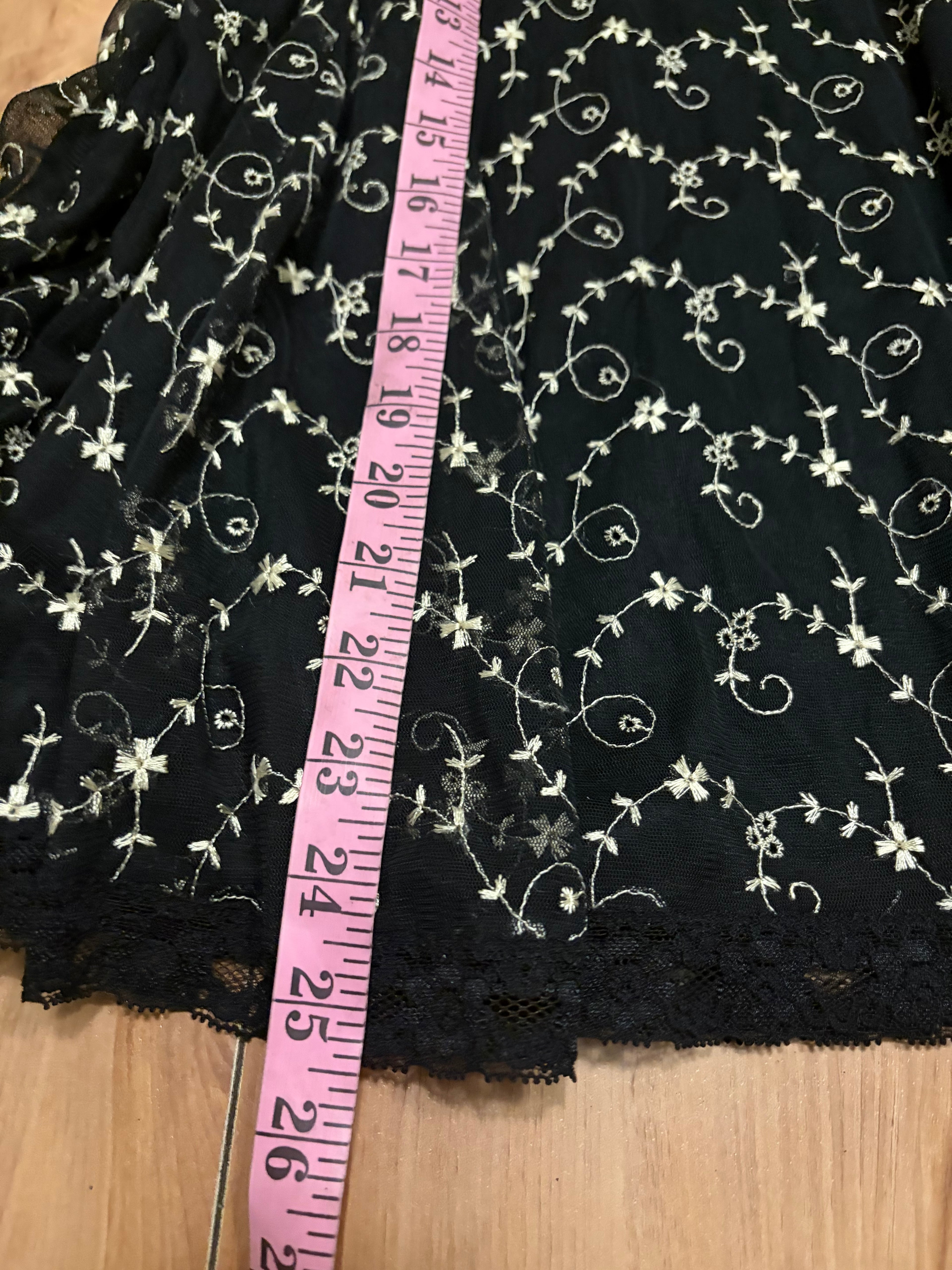 Black floral embroidery Lacey midi size size small fits like medium
