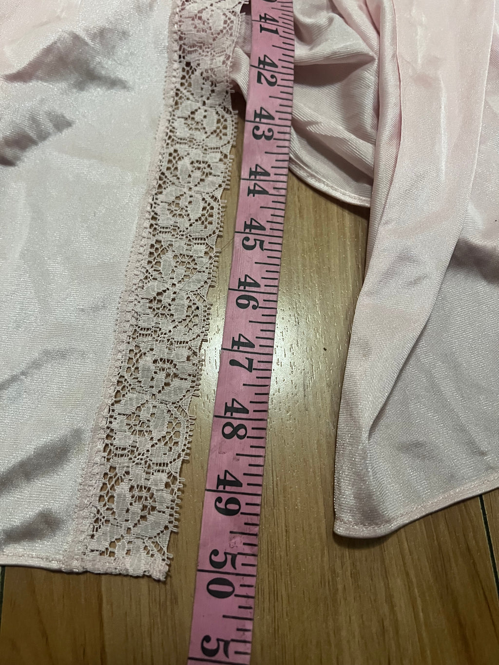 Pink 80’s glamours pink long lacey slip medium