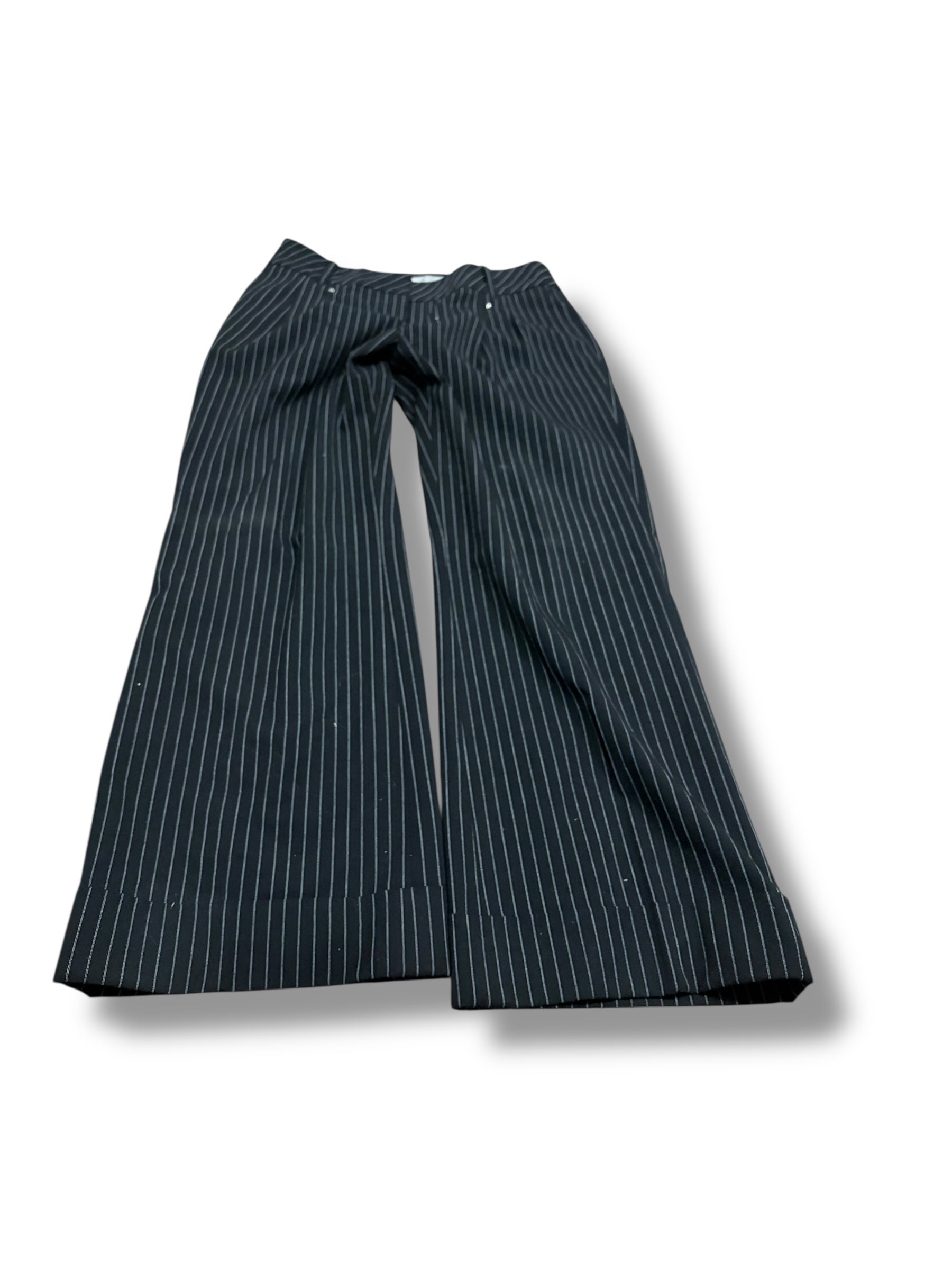 Black pinstripe low rise wide leg pants size 10