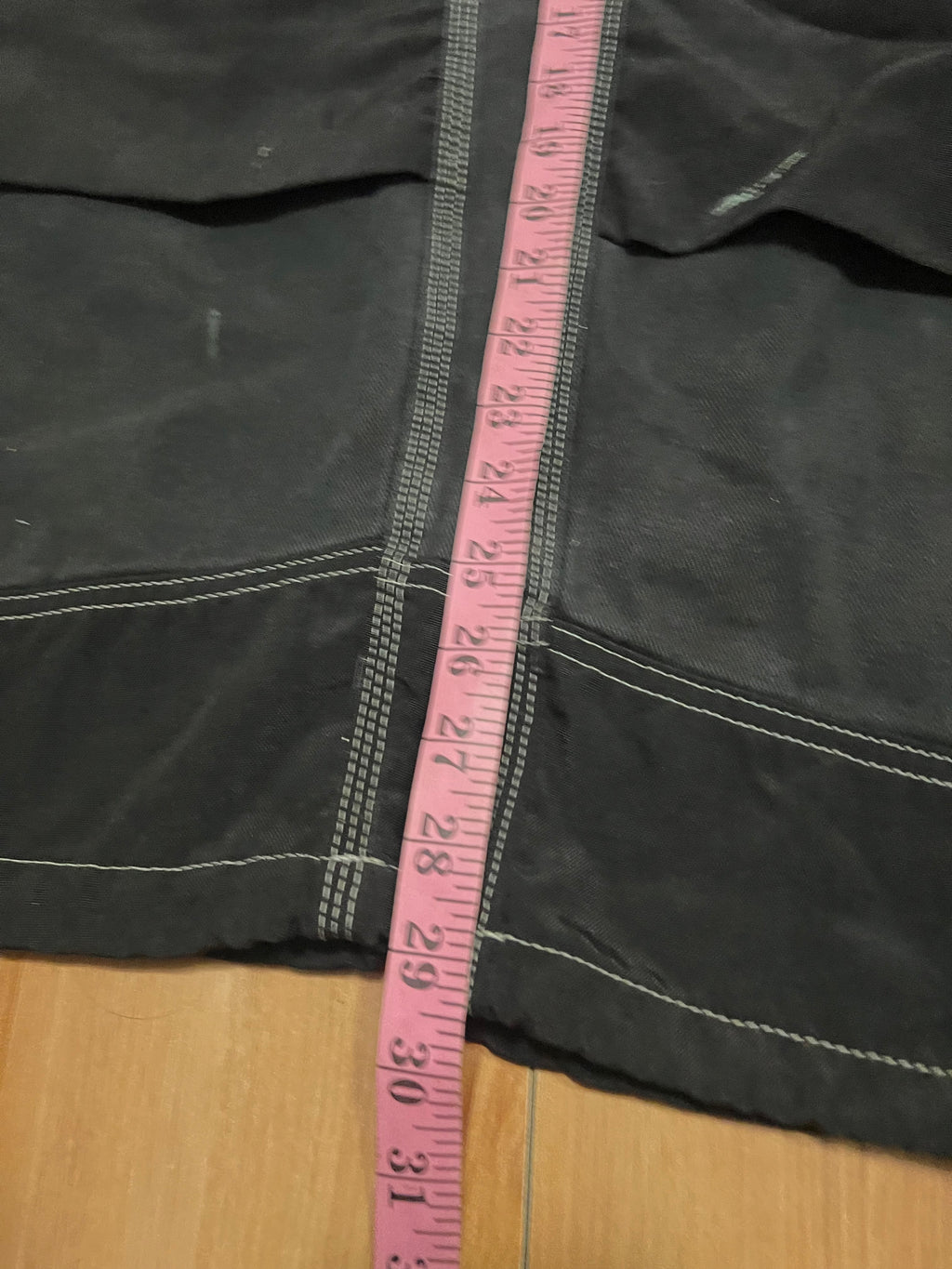 Black grunge rave blue collar cargo pants size 34x32