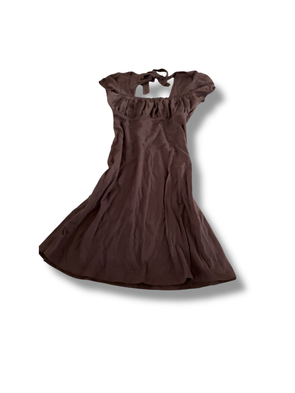 Brown milkmaid tie babydoll dress size small lei