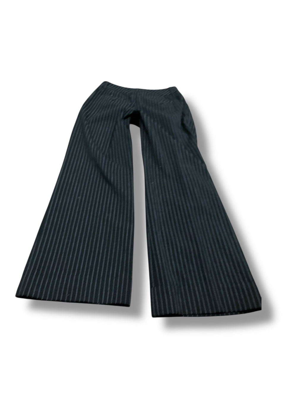 Black pinstripe low rise wide leg pants size 10