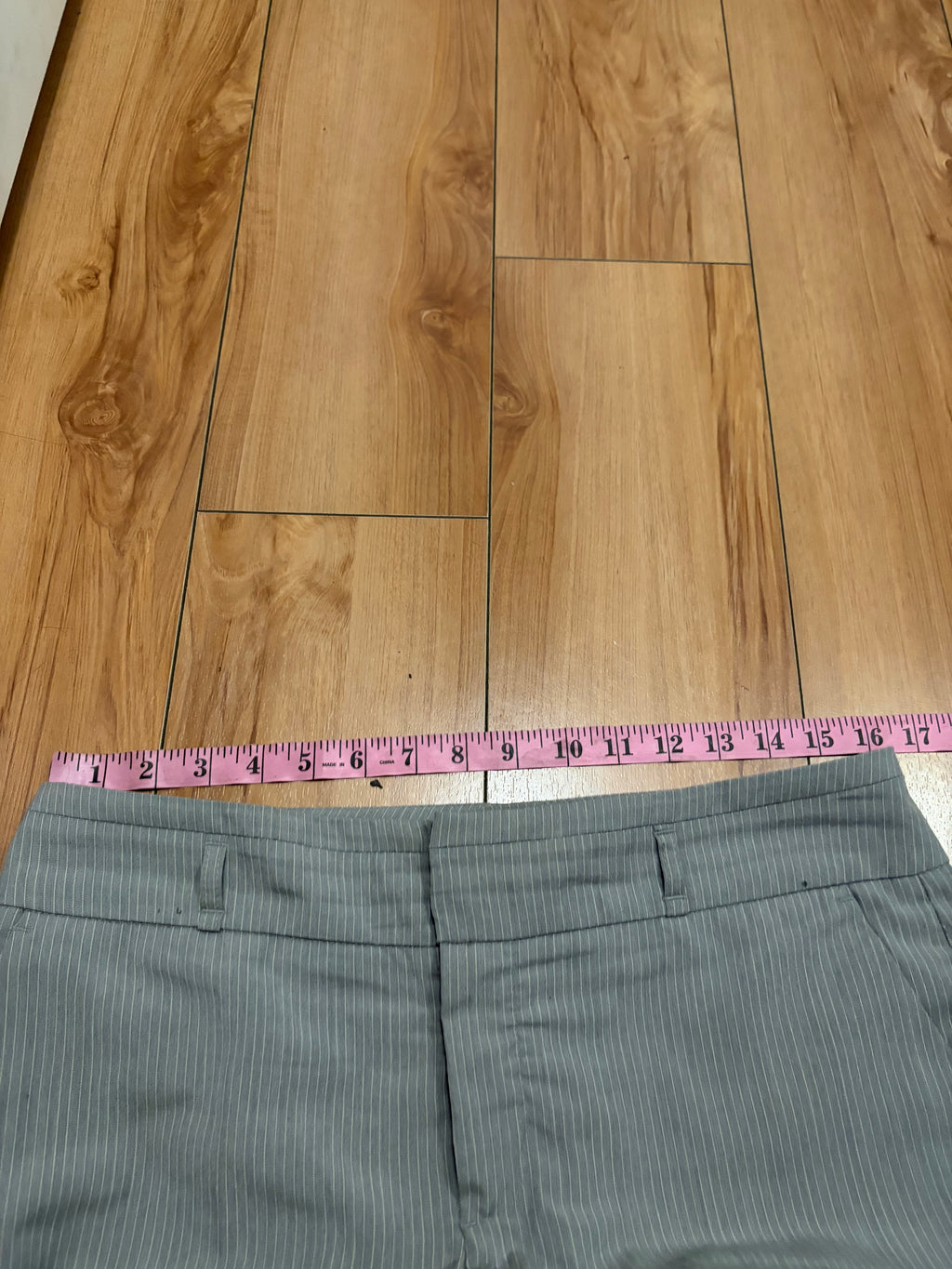 Grey pinstripe low rise flare boot cut pants size 9
