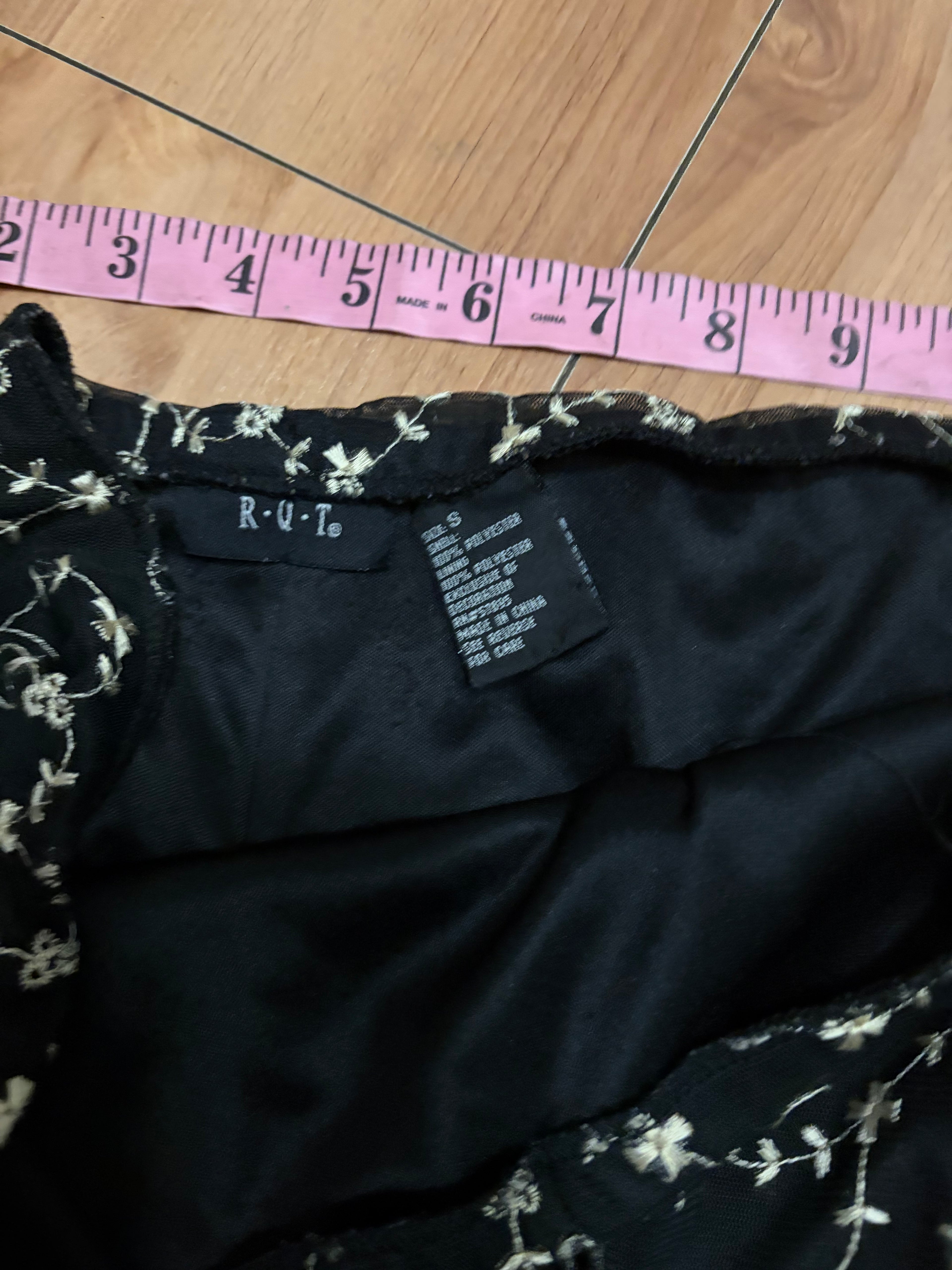 Black floral embroidery Lacey midi size size small fits like medium