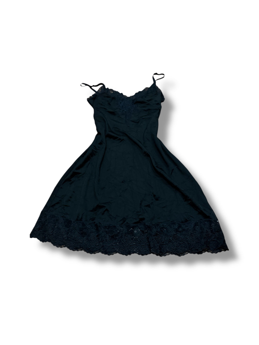 Black rose babydoll dress slip goth size small
