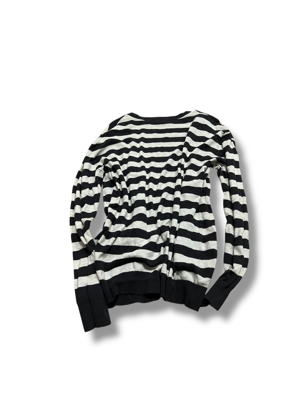 Fall striped navy white cardigan size medium