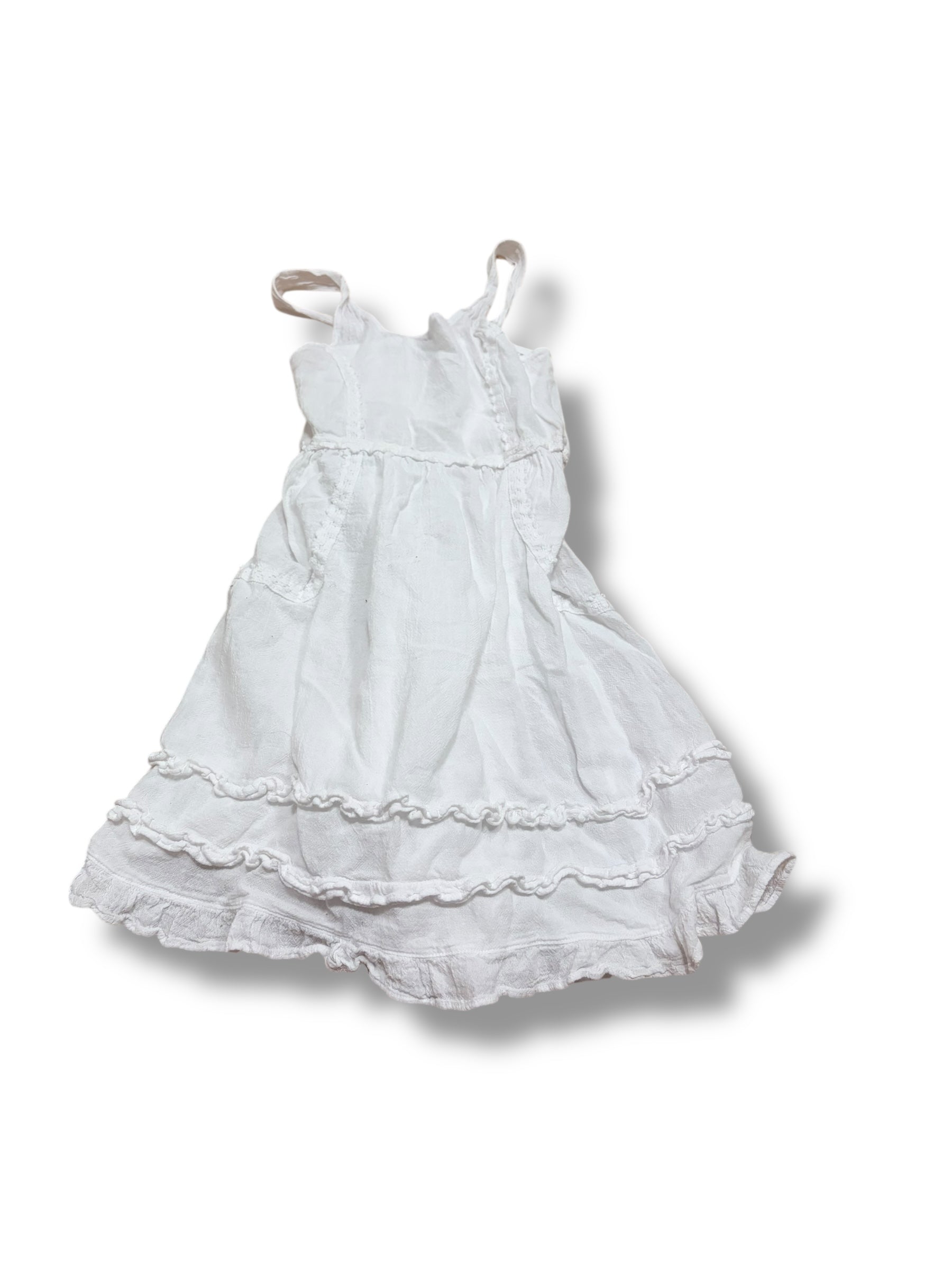 White fairy nymph mini dress with ruffles size small